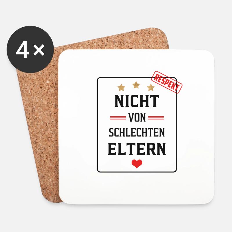 Nicht von schlechten Eltern - Untersetzer (4er-Set) - Weiß