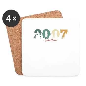 Geburtstagsgeschenk Vintage Wald 2007 - Untersetzer (4er-Set) - Weiß - Vorne