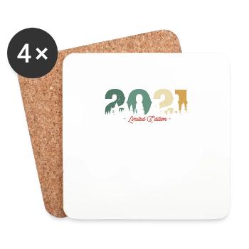 Vintage Birthday Gift Forest 2021 - Coasters (set of 4) - white - Front