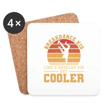 Breakdance Kid comme un enfant ordinaire mais plus cool - Dessous de verre (lot de 4) - blanc - Devant
