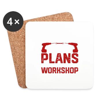Je ne peux pas J’ai des plans dans l’atelier - Dessous de verre (lot de 4) - blanc - Devant
