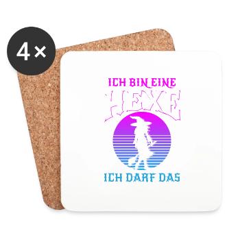 Ich Bin Eine Hexe Ich Darf Das - Untersetzer (4er-Set) - Weiß - Vorne