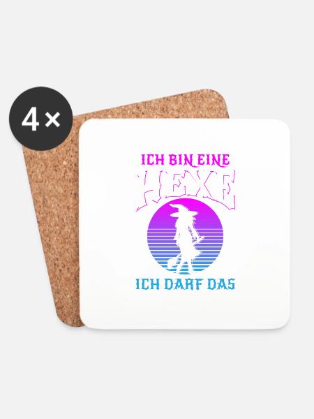 Ich Bin Eine Hexe Ich Darf Das - Untersetzer (4er-Set) - Weiß
