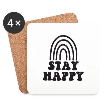 Stay Happy - Coasters (set of 4) - white - Front