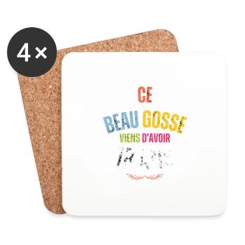 ce beau gosse viens d'avoir 18 ans - Dessous de verre (lot de 4) - blanc - Devant
