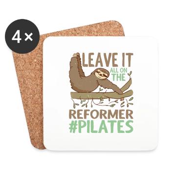 Leave It All On The Reformer #pilates 9 - Coasters (set of 4) - white - Front