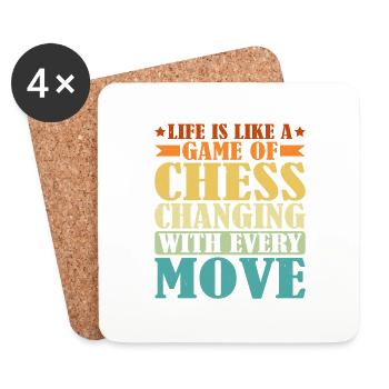 Life Is Like A Game Of Chess 2 - Untersetzer (4er-Set) - Weiß - Vorne