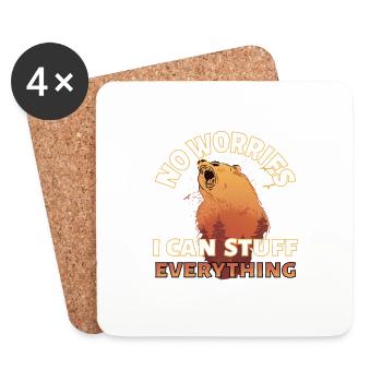 Lustiges Taxidermie und Tierpräparator Taxidermist - Untersetzer (4er-Set) - Weiß - Vorne