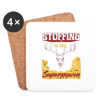 Lustiges Taxidermie und Tierpräparator Taxidermist - Untersetzer (4er-Set) - Weiß - Vorne