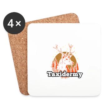 Lustiges Taxidermie und Tierpräparator Taxidermist - Untersetzer (4er-Set) - Weiß - Vorne