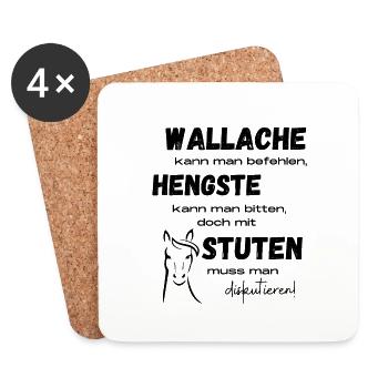 Wallache Hengste Stuten - Untersetzer (4er-Set) - Weiß - Vorne