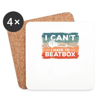 Je ne peux pas avoir à battre Beatboxing Beatboxer - Dessous de verre (lot de 4) - blanc - Devant