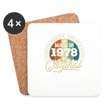 Vintage 1978 Cadeau d’anniversaire - Dessous de verre (lot de 4) - blanc - Devant