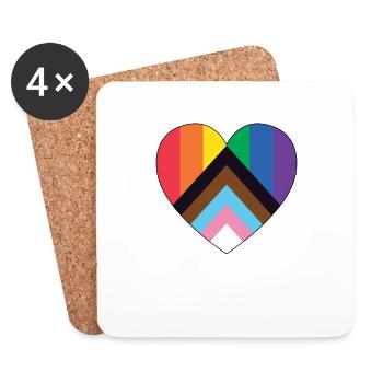 Pride LGBT love wins, we are queer and proud - Coasters (set of 4) - white - Front