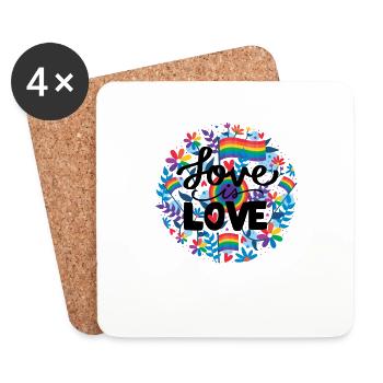Pride LGBT love wins, we are queer and proud - Coasters (set of 4) - white - Front