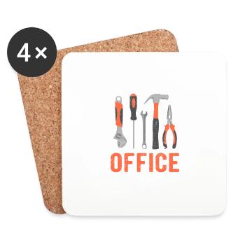 I'll be in my office Funny Craftsman - Coasters (set of 4) - white - Front