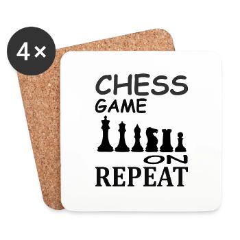 Jouer à Chess Checkmate Jeu de société Idée cadeau - Dessous de verre (lot de 4) - blanc - Devant