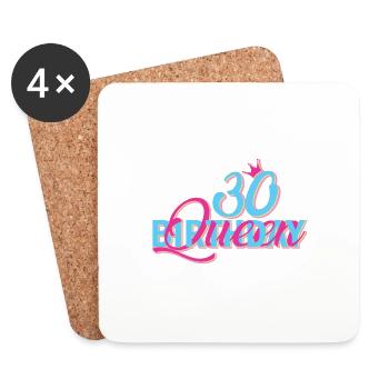 Birthday Queen 30 - Coasters (set of 4) - white - Front