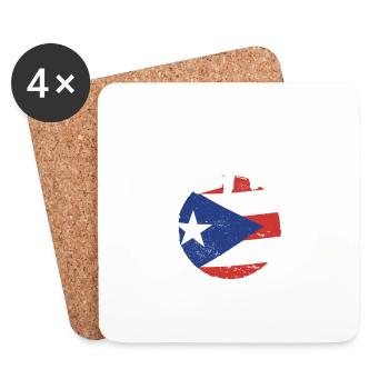 Proud Puerto Rican Puerto Rico Flag Wepa Latino - Untersetzer (4er-Set) - Weiß - Vorne