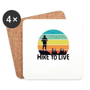 Hike To Live - Untersetzer (4er-Set) - Weiß - Vorne