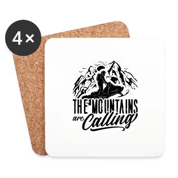 The Mountains Are Winter Sports Snowmobile Racer - Untersetzer (4er-Set) - Weiß - Vorne