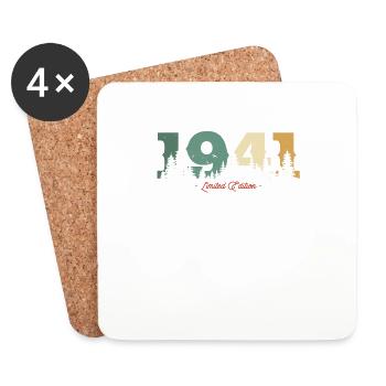 Vintage 1941 Birthday Gift - Coasters (set of 4) - white - Front