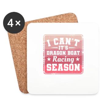Je ne peux pas c’est la saison de course de bateaux-dragons pagaie - Dessous de verre (lot de 4) - blanc - Devant