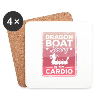 La course de bateaux-dragons est mon aviron cardio paddle - Dessous de verre (lot de 4) - blanc - Devant