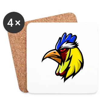 COQ JOUEUR - Dessous de verre (lot de 4) - blanc - Devant