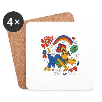 Magic mushrooms - Coasters (set of 4) - white - Front