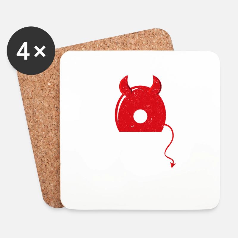 Ping Pong Devil Paddle Red Horns Funny - Coasters (set of 4) - white