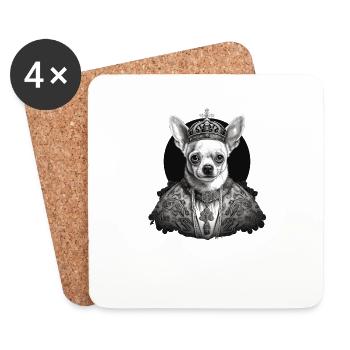 Chihuahua - Pope Dog Church Vatican Catholic - Coasters (set of 4) - white - Front