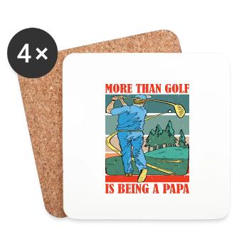 La seule chose que j’aime plus que le golf, c’est d’être un papa - Dessous de verre (lot de 4) - blanc - Devant