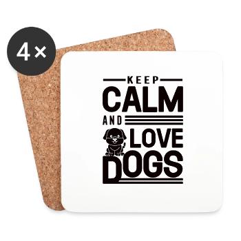 Restez calme et aimez les chiens - Dessous de verre (lot de 4) - blanc - Devant
