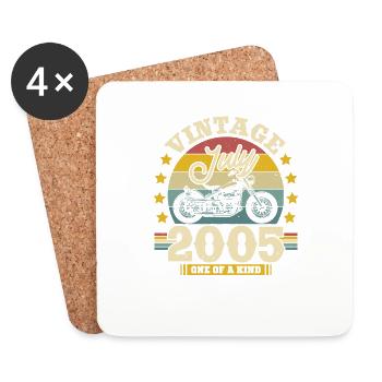 Birthday gift July 2005 - 18 years in 2023 - Coasters (set of 4) - white - Front