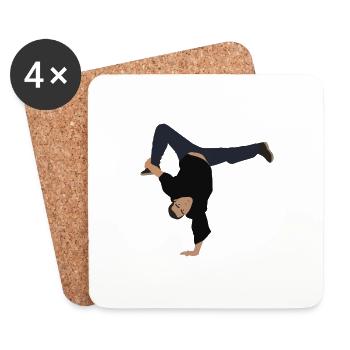 Hip Hop Break Dance B-Boy - Untersetzer (4er-Set) - Weiß - Vorne