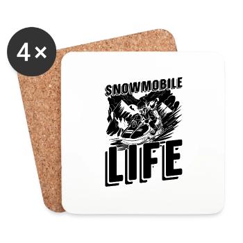 Snowmobile Life Snowmobile Riding Snowmobile Racer - Coasters (set of 4) - white - Front