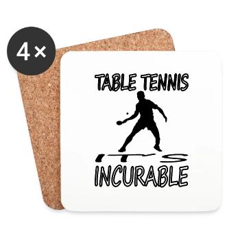 Playing Table Tennis Recreational Athlete Gift Idea - Coasters (set of 4) - white - Front