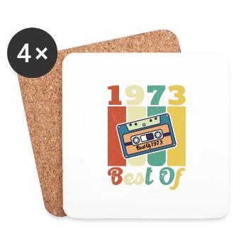 das Beste aus dem Jahr 1973 Geburtstagsgeschenk - Untersetzer (4er-Set) - Weiß - Vorne