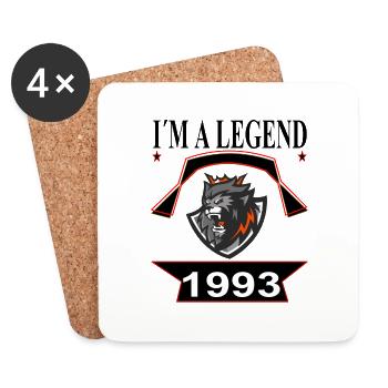 Legend Born 1993 30th Birthday Gift Idea - Coasters (set of 4) - white - Front