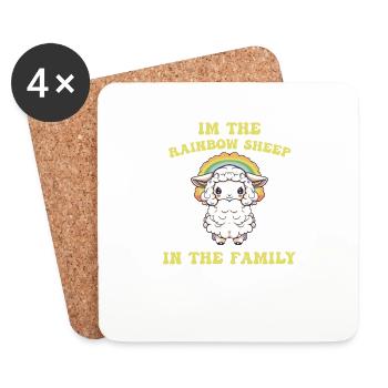 Ich bin die Rainbow Sheep Animal Lover LGBT Community - Untersetzer (4er-Set) - Weiß - Vorne
