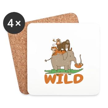 Four Ever Wild 52 - Coasters (set of 4) - white - Front