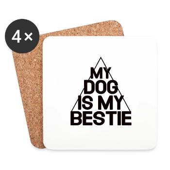 Mon chien est mon meilleur ami - Dessous de verre (lot de 4) - blanc - Devant