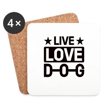 Live Love Dog - Coasters (set of 4) - white - Front