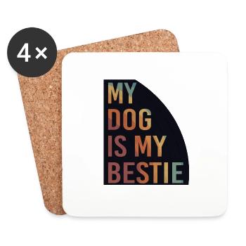 Mon chien est mon meilleur ami - Dessous de verre (lot de 4) - blanc - Devant