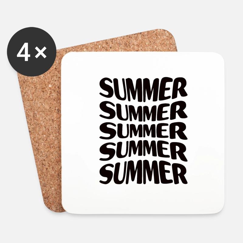 Sommer Sommer Sommer Sommer Sommer - Untersetzer (4er-Set) - Weiß