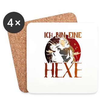 Ich Bin Eine Hexe Ich Darf Das - Untersetzer (4er-Set) - Weiß - Vorne