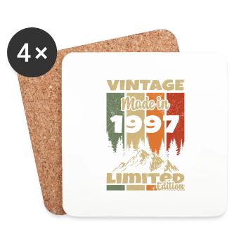 1997 Vintage Nées En 1997 Cadeau D'anniversaire - Dessous de verre (lot de 4) - blanc - Devant