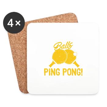 Attrapez vos balles C’est l’heure du ping-pong - Dessous de verre (lot de 4) - blanc - Devant