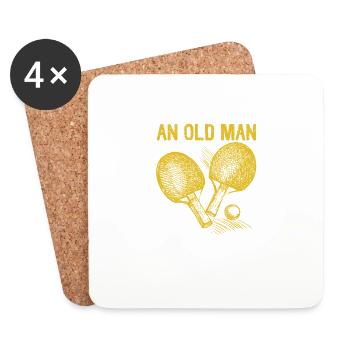 Ne sous-estimez jamais un vieil homme qui - Dessous de verre (lot de 4) - blanc - Devant